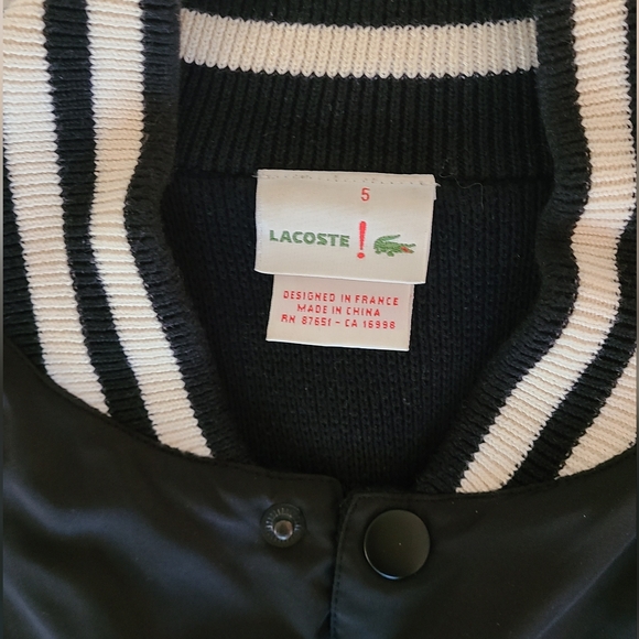 Lacoste Men's Navy Blue/White Nylon Bomber - Picture 4 of 9